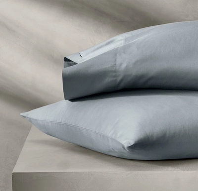 Shop Boll & Branch Organic Reserve Pillowcase Set In Bluestone [hidden]
