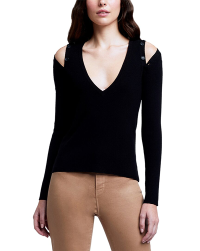 Shop L Agence L'agence Addie Shoulder Button Sweater