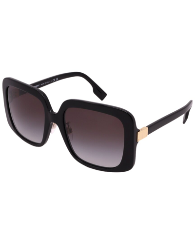 Shop Burberry Women's Be4363f 55mm Sunglasses In Black