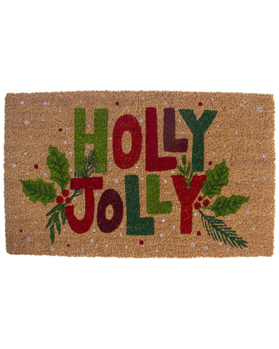 Shop Entryways Holly Jolly Coir Doormat In Green