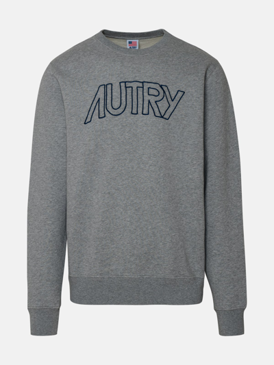 Shop Autry Melange Cotton Sweatshirt In Grey