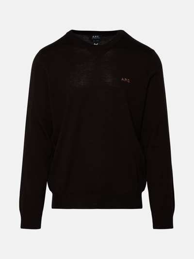 Shop Apc Brown Wool Blend 'axel' Sweater