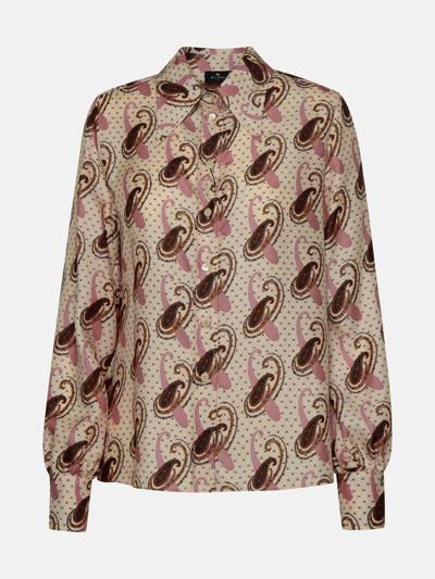 Shop Etro Multi Silk Shirt