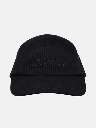 Shop Isabel Marant 'tedji' Black Cotton Hat