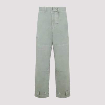 Shop Lemaire Cotton Military Pants In Gr Hedge Green