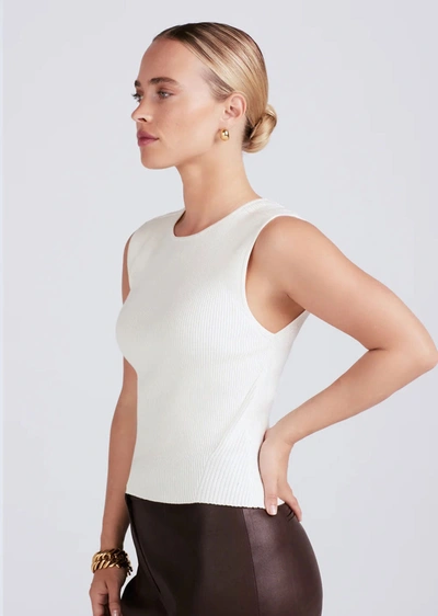 Shop Derek Lam 10 Crosby Ariana Muscle Ribbed Sweater Tank In White