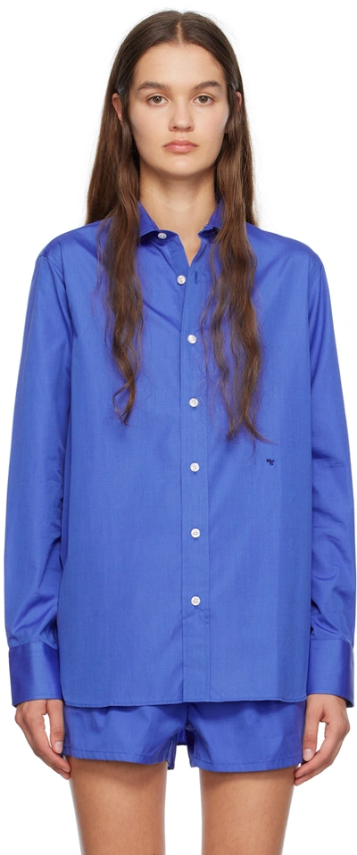 Shop Hommegirls Blue Classic Shirt In Royal Blue