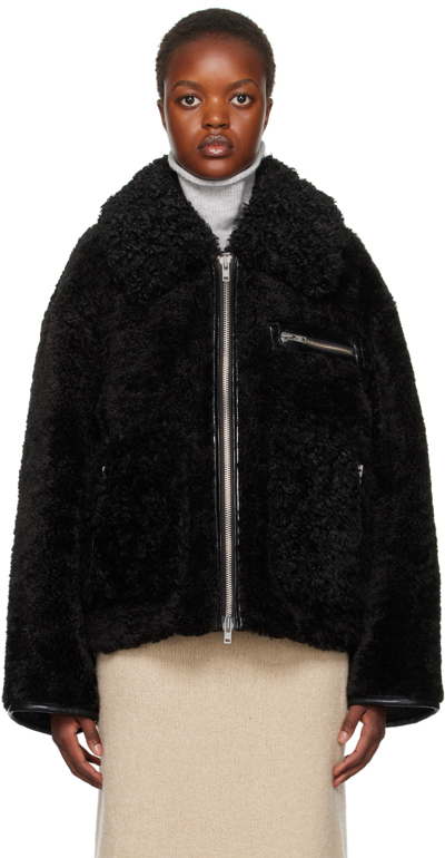 Shop Stand Studio Black Joann Faux-fur Jacket In 89900 Black