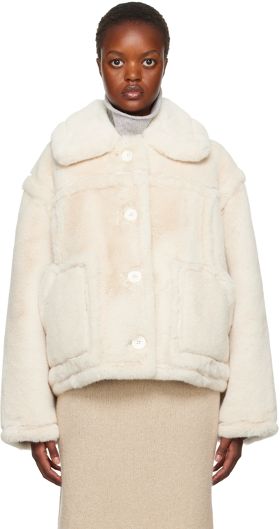 Shop Stand Studio Off-white Xena Faux-shearling Jacket In 96040 Off White/tan