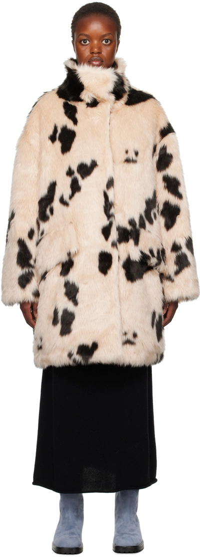 Shop Stand Studio Beige Doona Faux-fur Coat In 12140 Classic Cow