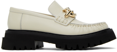 Shop Ferragamo Off-white Ingrid Loafers In 002 Mascarpone || M