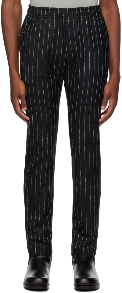 Shop Alyx Black Striped Trousers In Mty0001 Black/ White