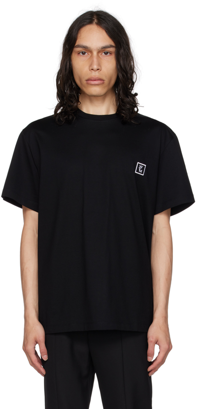 Shop Wooyoungmi Black Printed T-shirt In Black 708b