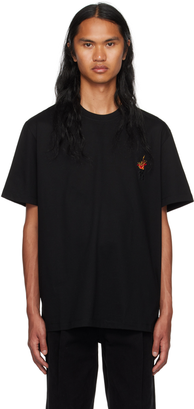 Shop Wooyoungmi Black Volcano T-shirt In Black 708b