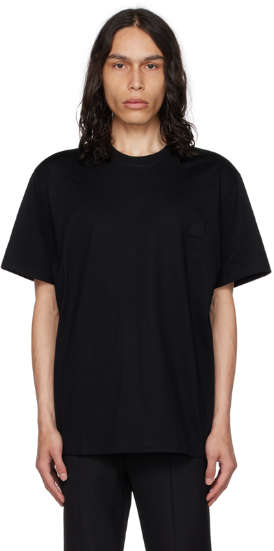Shop Wooyoungmi Black Flower Back T-shirt In Black 708b
