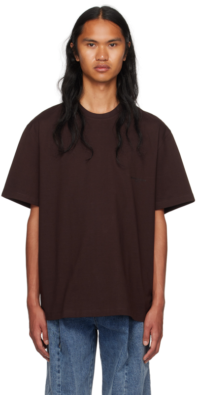 Shop Wooyoungmi Brown Printed T-shirt In Mud 706d