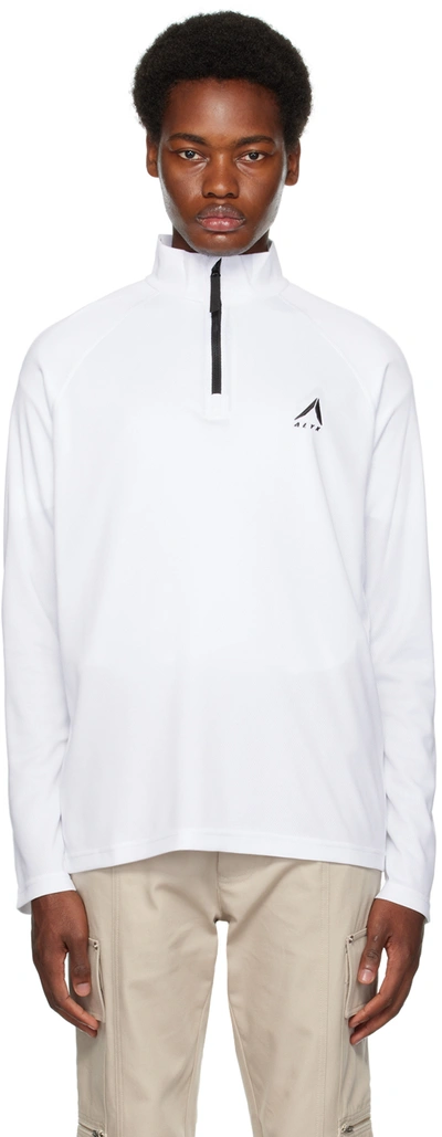Shop Alyx White Quarter Zip Sweatshirt In Wth0001 White