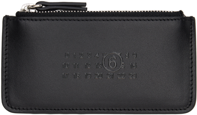 Shop Mm6 Maison Margiela Black Embossed Card Holder In T8013 Black
