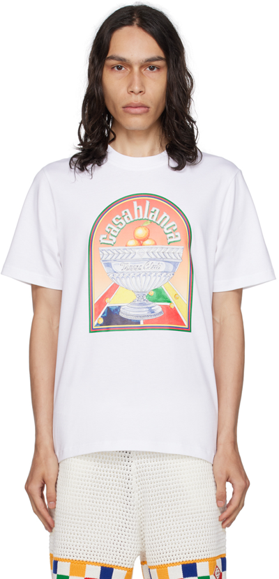 Shop Casablanca White 'terrain D'orange' T-shirt