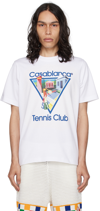 Shop Casablanca White 'la Joueuse' T-shirt