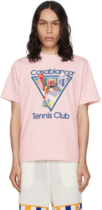 Shop Casablanca Pink 'la Joueuse' T-shirt