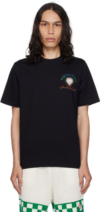 Shop Casablanca Ssense Exclusive Black 'for The Peace' T-shirt