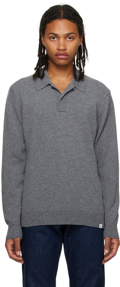 Shop Norse Projects Gray Marco Polo In Grey Melange