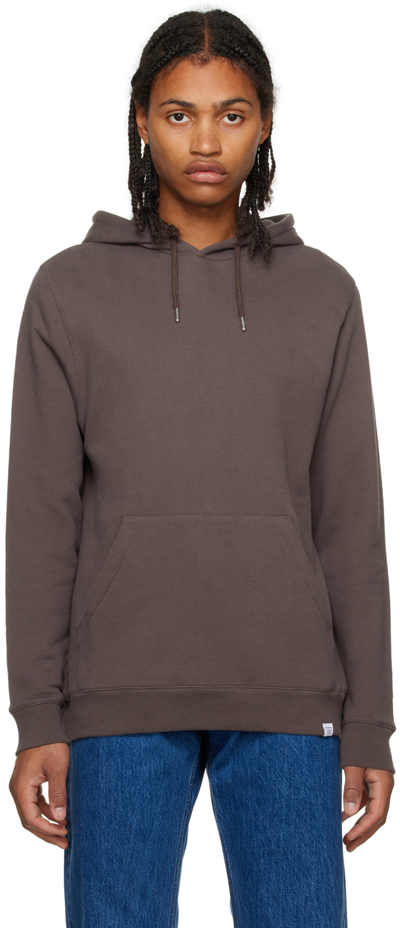 Shop Norse Projects Brown Vagn Hoodie In Heathland Brown