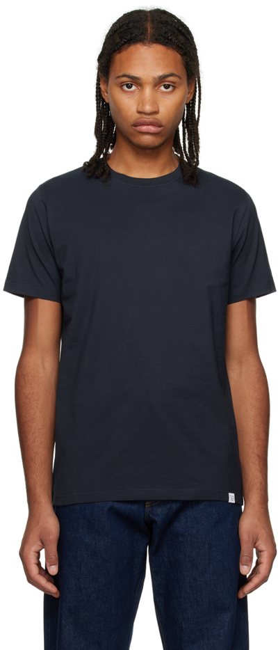 Shop Norse Projects Navy Niels T-shirt In Dark Navy