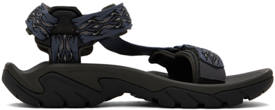 Shop Teva Gray Universal Fi 5 Sandals In Madang Blue
