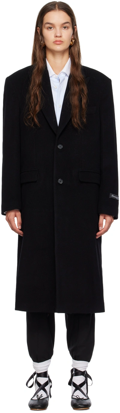 Shop Hommegirls Black Peaked Lapel Coat