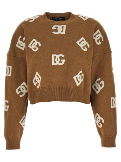 Shop Dolce & Gabbana Logo Sweater Sweater, Cardigans Beige