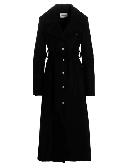 Shop Ambush Long Belted Coat Coats, Trench Coats Black