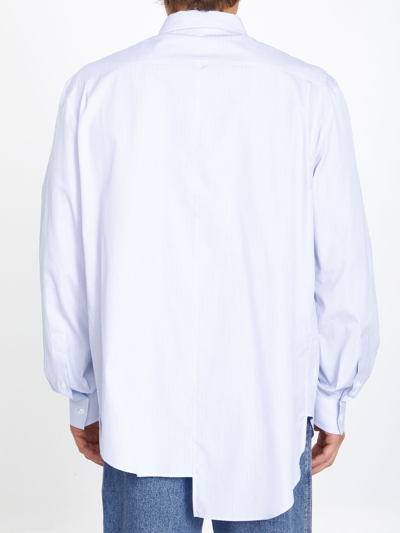 Shop Loewe Asymmetric Cotton Shirt In Celeste