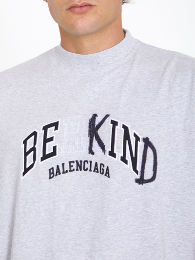 Shop Balenciaga Be Kind Tshirt In Grey