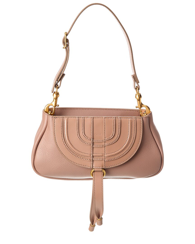 Shop Chloé Marcie Small Leather Hobo Bag In Pink
