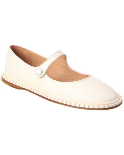 Shop Chloé Rubie Leather Flat In White