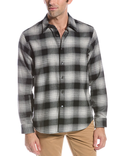 Shop Theory Noll Flannel Shirt In Black