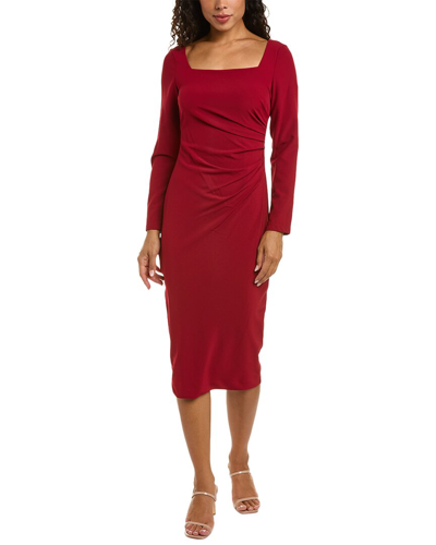 Shop Taylor Gathered Midi Dress In Red