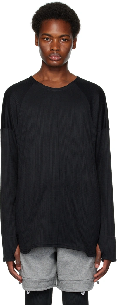 Shop Nike Black Dri-fit Long Sleeve T-shirt In Black/black