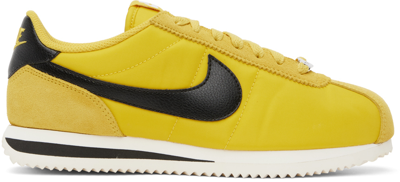 Shop Nike Yellow Cortez Sneakers In Vivid Sulfur/black-s