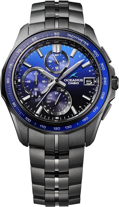 Pre-owned Casio Oceanus Manta Ocw-s7000b-2ajf Solar Radio Bluetooth Men Watch Japan