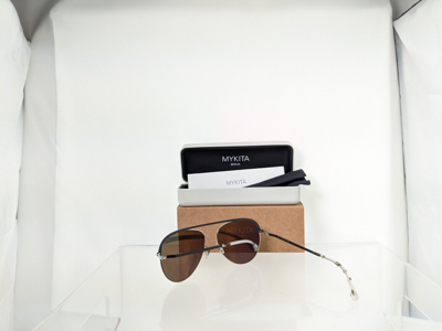 Pre-owned Mykita Brand Authentic  Lite Sun Onno Sunglasses C052 60mm German Frame In Gray