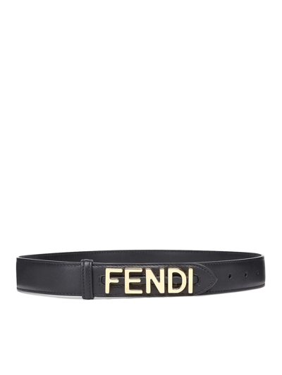 Shop Fendi Women Graphy Belt In Black