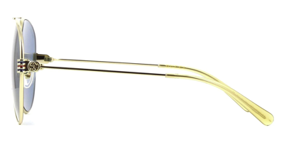 Pre-owned Gucci Gg1280s-003 Women's Gold / Blue Mirrored Sunglasses