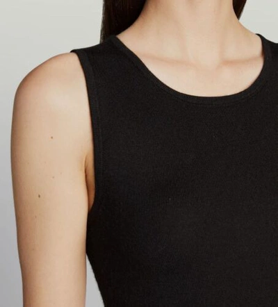 Pre-owned Oscar De La Renta $690  Women's Black Sleeveless Cashmere-silk Tank Top Size S