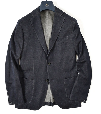 Pre-owned Boglioli Heather Navy Blue Cotton K Jacket Slim Fit Sport Coat 48 R (eu 58)