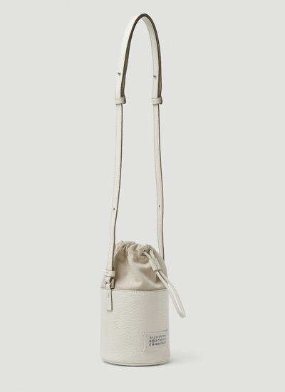 Shop Maison Margiela Women 5ac Mini Bucket Shoulder Bag In White