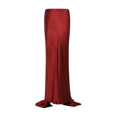 Shop Ann Demeulemeester Madeleen X-long Flared Skirt In Burgundy