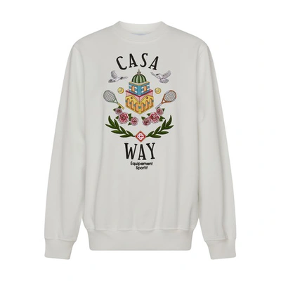 Shop Casablanca Casa Way Sweatshirt In Off_white